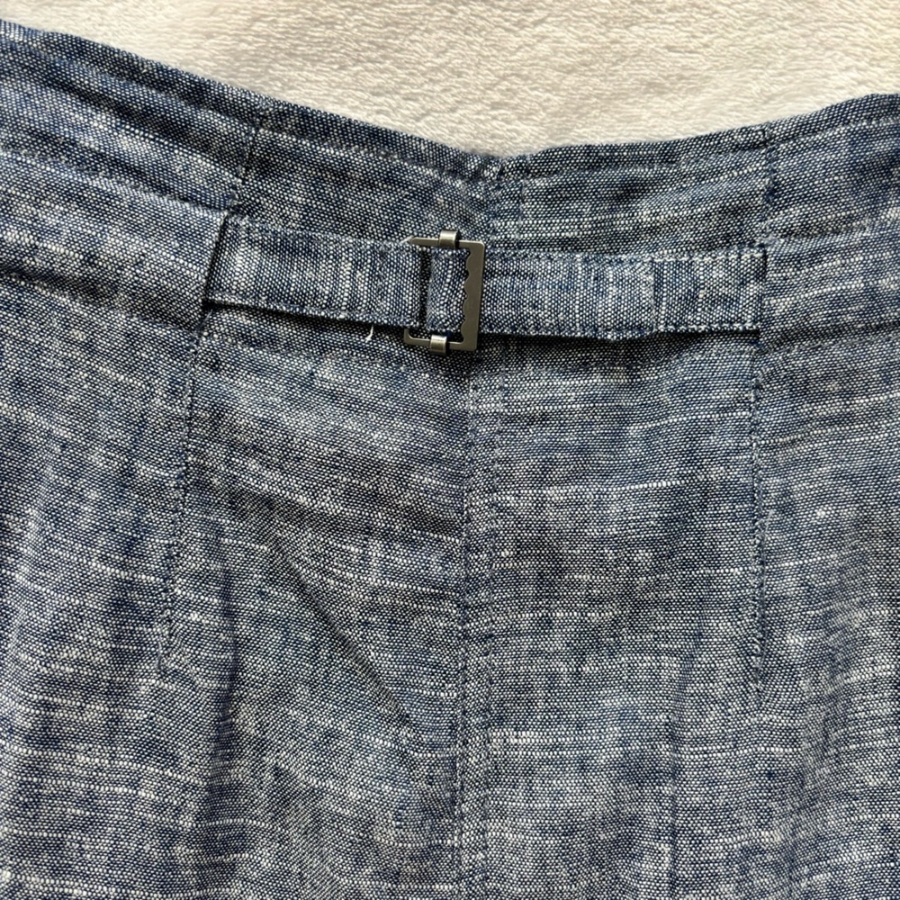 MAX STUDIO Wide Leg Pleated Blue Linen Blend Trousers--NWT--S - Picture 7 of 12